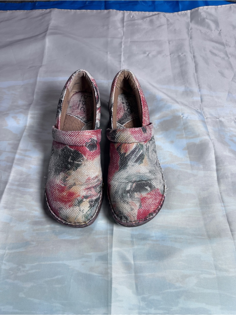 B.o.c Floral-Pattern Slip-On Clog in Pink and Gray b.o.c